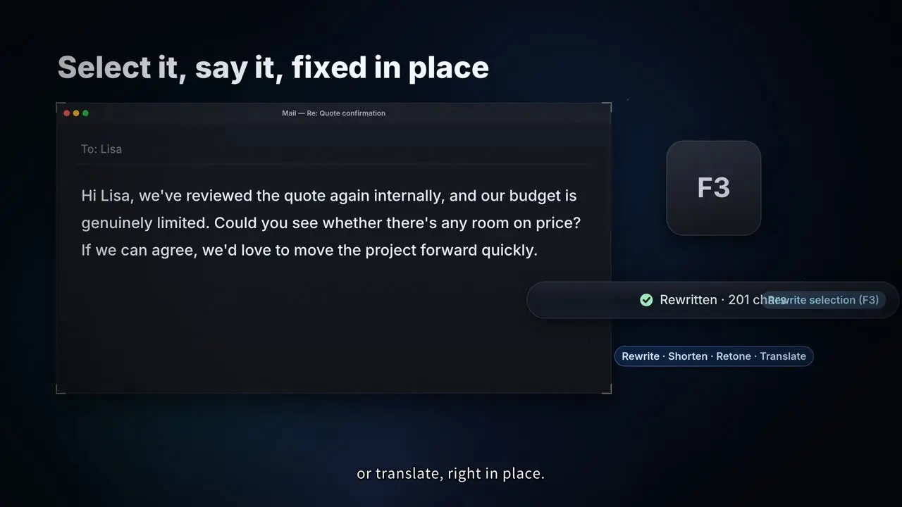 Select it, say it, fixed in place.